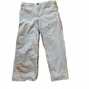 J Crew Ella Wide Leg Cropped Pants Blue and White Stripe